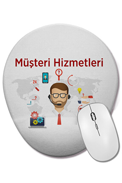 BASKI DÜNYASI Mouse Pad oval cu suport pentru încheietura mâinii pentru servi...
