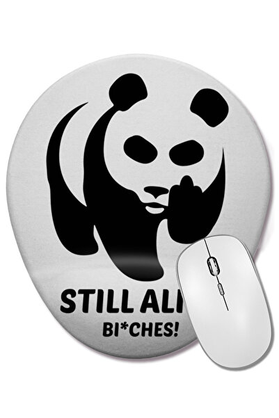 BASKI DÜNYASI Mouse Pad oval Still Alive Panda cu suport pentru încheietura mâinii