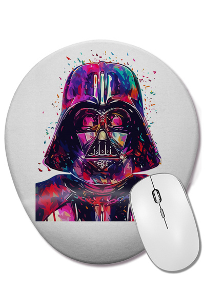 BASKI DÜNYASI Mouse Pad oval Darth Vader Paint cu suport pentru încheietura m...