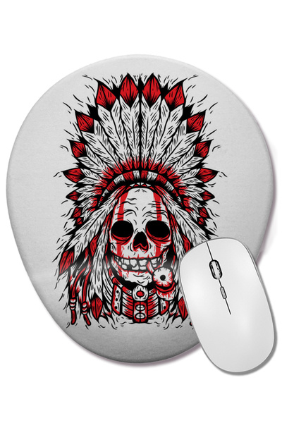 BASKI DÜNYASI Mouse Pad oval turcesc-indian cu suport pentru încheietura mâinii