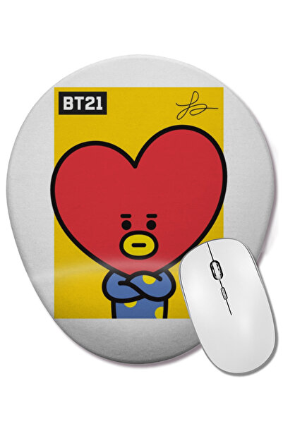 BASKI DÜNYASI Bt21 Tata Bts Οβάλ ποντίκι με υποστήριξη καρπού