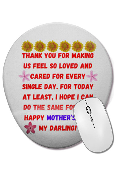 BASKI DÜNYASI Cuvinte și citate pentru Ziua Mamei 2021 Mouse Pad oval cu suport pentru încheietura mâinii