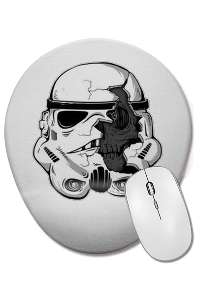BASKI DÜNYASI Pad de mouse oval Stormtrooper cu suport pentru încheietura mâinii