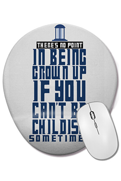 BASKI DÜNYASI Mouse Pad oval în stil Doctor Who Tardis cu suport pentru înche...