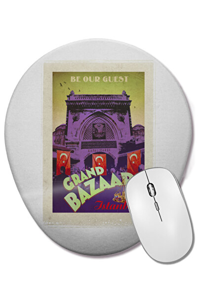 BASKI DÜNYASI Mouse Pad oval Kapalıçarşı cu suport pentru încheietura mâinii