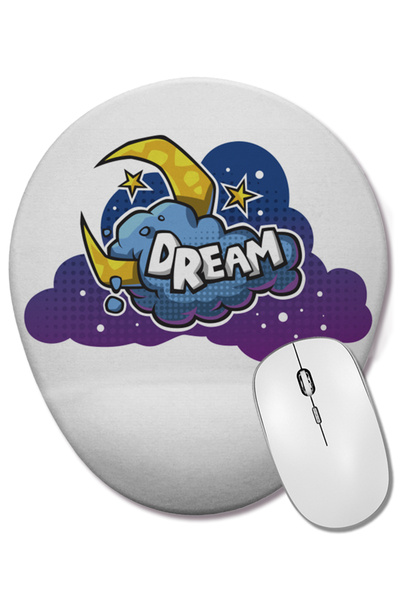 BASKI DÜNYASI Mouse Pad oval Dream cu suport pentru încheietura mâinii