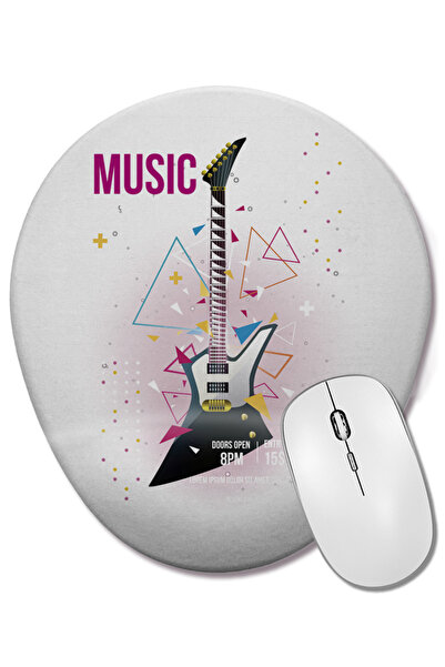 BASKI DÜNYASI Οβάλ ποντίκι με υποστήριξη καρπού Estampa Branca Rock In Roll