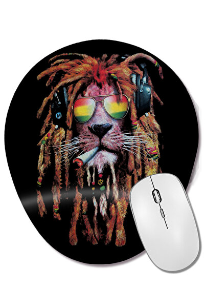 BASKI DÜNYASI Mouse Pad oval Leao Bob Marley cu suport pentru încheietura mâinii