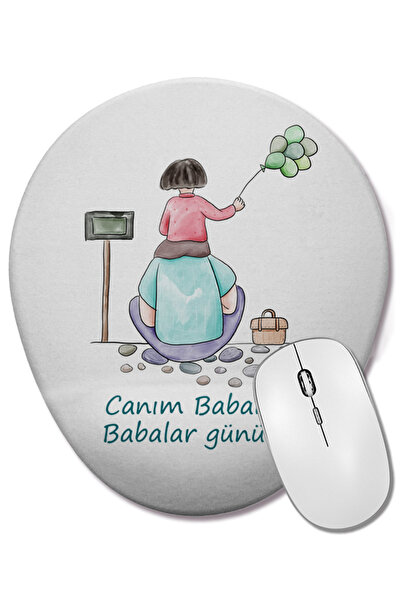 BASKI DÜNYASI Подарък за баща за Деня на бащата 062 Овална подложка за мишка ...