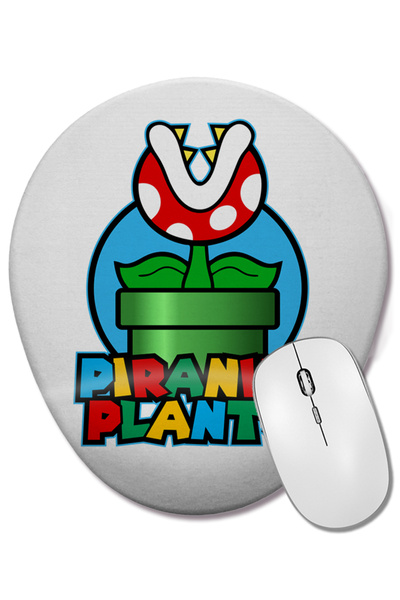 BASKI DÜNYASI Mouse Pad oval Super Mario Piranha Planta cu suport pentru înch...