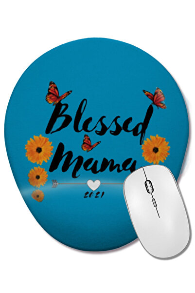 BASKI DÜNYASI Blessed Mama Women Mom Life Summer Mommy 2021 Mouse Pad oval cu...