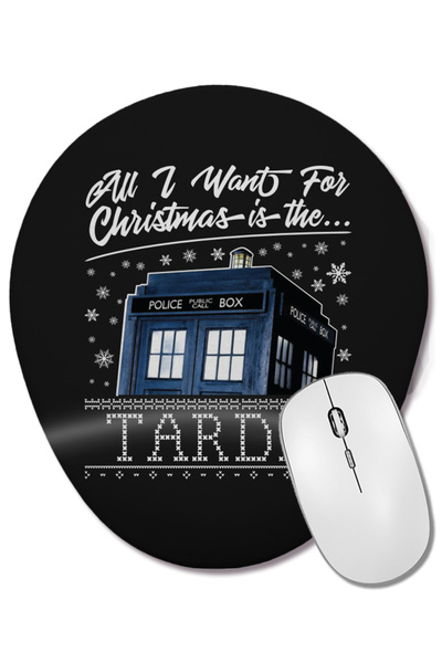 BASKI DÜNYASI Tot ce vreau pentru Crăciun este mouse pad oval Tardis cu supor...