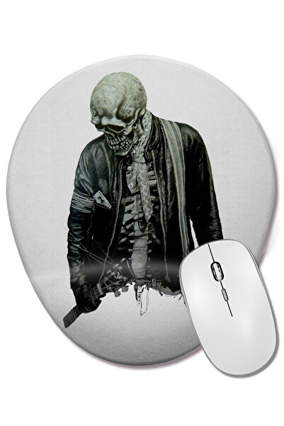 BASKI DÜNYASI Mouse Pad oval cu suport pentru încheietura mâinii Skull Music ...