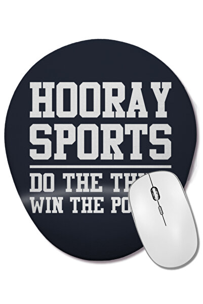 BASKI DÜNYASI Hooray Sports Do The Thing Win The Points Sloga Mouse Pad oval cu suport pentru încheietura mâinii