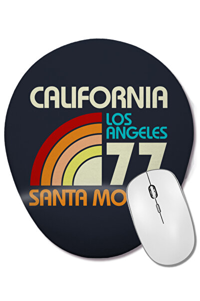 BASKI DÜNYASI California Los Angeles Santa Monica Mouse Pad oval cu suport pe...