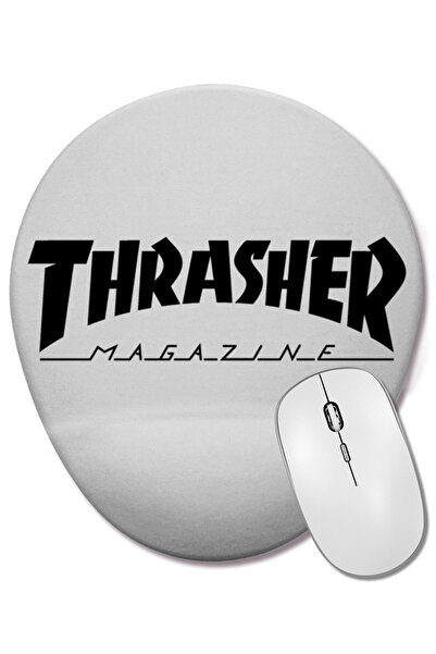 BASKI DÜNYASI Mouse Pad oval Thrasher Skateboard Magazine cu suport pentru încheietura mâinii