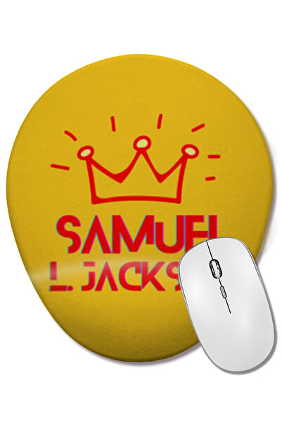 BASKI DÜNYASI Samuel L Jackson Mouse Pad oval cu suport pentru încheietura mâinii
