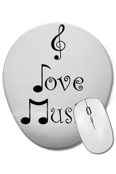 BASKI DÜNYASI Λατρεύω τη μουσική Οβάλ ποντίκι με υποστήριξη καρπού