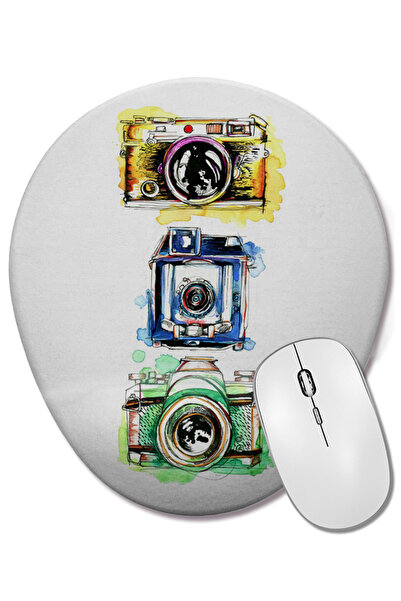 BASKI DÜNYASI Акварелна камера, поддържаща китката, овална подложка за мишка