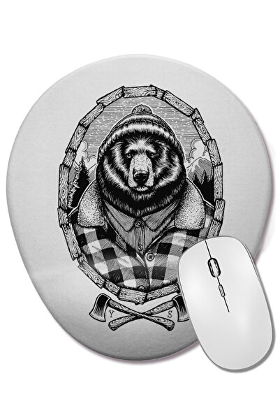 BASKI DÜNYASI Mouse Pad oval Urso 02 cu suport pentru încheietura mâinii