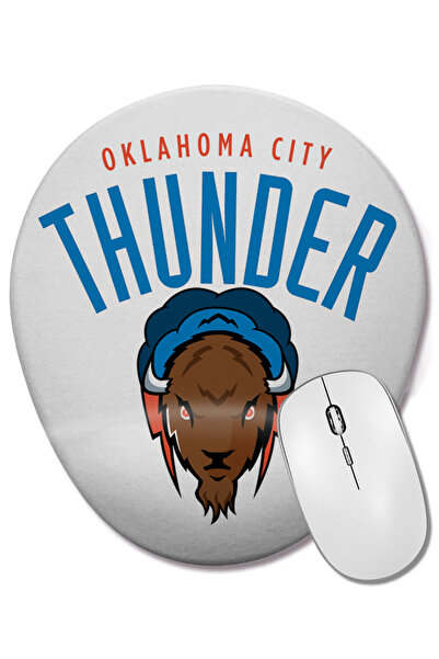 BASKI DÜNYASI Mouse Pad oval Oklahoma City Thunder cu suport pentru încheietu...