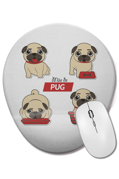 BASKI DÜNYASI Mae De Pug Dog подложка за китката с овална форма