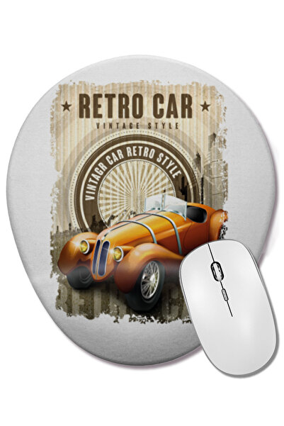 BASKI DÜNYASI Οβάλ ποντίκι υπολογιστή με ρετρό στυλ με στήριγμα καρπού