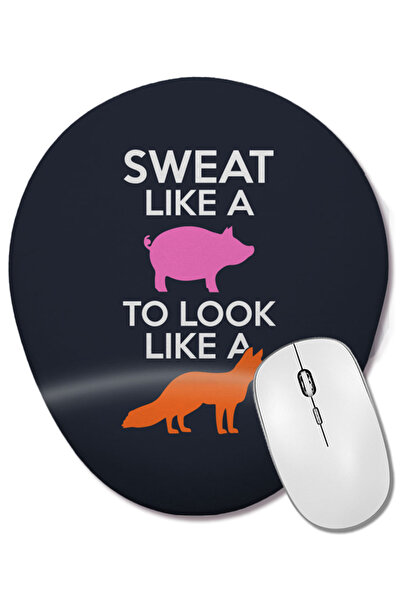 BASKI DÜNYASI Sweat Like A Pig Look Like A Fox Mouse Pad oval cu suport pentr...