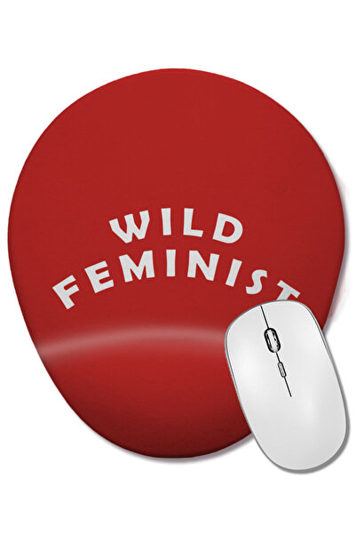 BASKI DÜNYASI Mouse Pad oval Wild Feminist cu suport pentru încheietura mâinii
