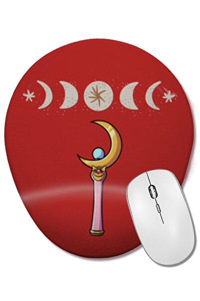 BASKI DÜNYASI لوحة ماوس بيضاوية من Sailor Moon Sailor Moon GIFT مع دعم للمعصم