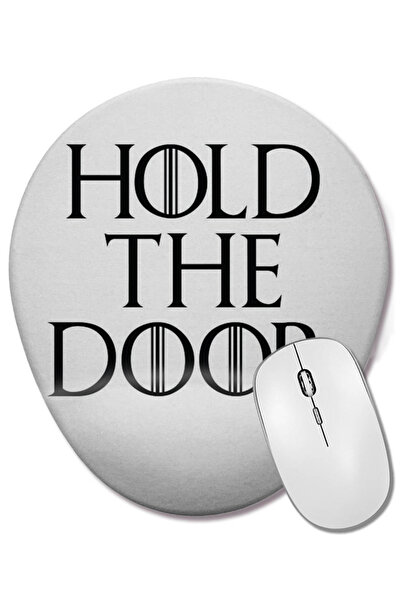 BASKI DÜNYASI Game Of Thrones Hodor Hold The Door Mouse Pad oval cu suport pentru încheietura mâinii