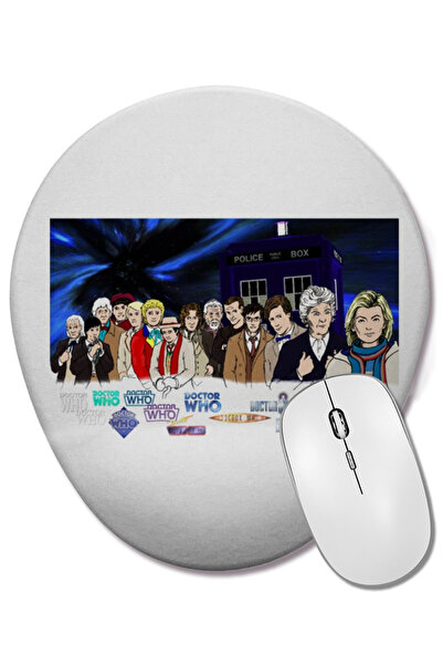 BASKI DÜNYASI Mouse Pad oval Doctor Who cu 14 doctori, cu suport pentru înche...