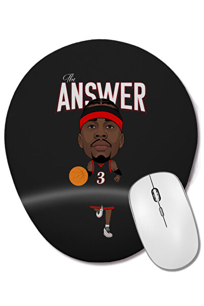 BASKI DÜNYASI Allan Iverson The Answer Mouse Pad oval cu suport pentru închei...