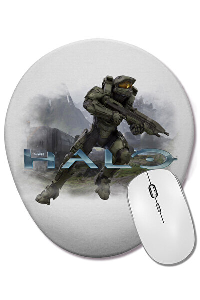 BASKI DÜNYASI Mouse Pad oval Halo Master Chief cu suport pentru încheietura m...