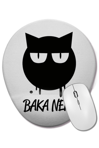 BASKI DÜNYASI Mouse Pad oval Baka Neko Anime Manga Cat pisică cu suport pentr...