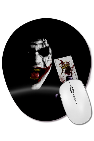 BASKI DÜNYASI Mouse Pad oval Joker 08 cu suport pentru încheietura mâinii