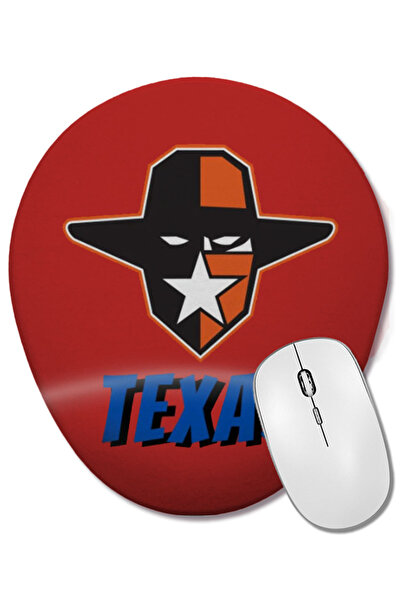 BASKI DÜNYASI Texas Vintage Retro Rainbow Style Mouse Pad oval cu suport pent...