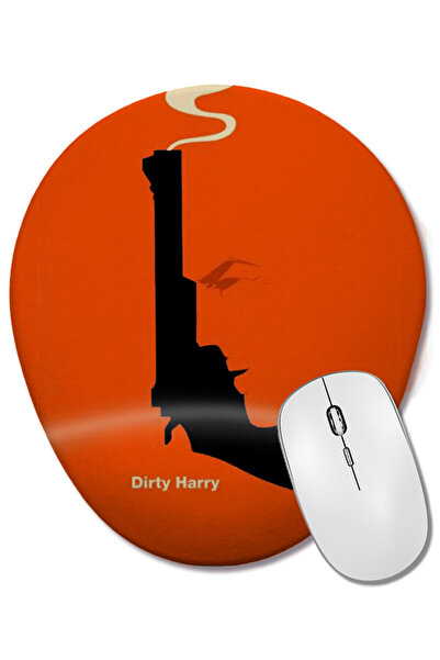 BASKI DÜNYASI Mouse Pad oval Dirty Harry Gun cu suport pentru încheietura mâinii