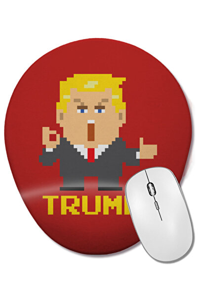 BASKI DÜNYASI Mouse Pad oval Trump Simplified Pixel President cu suport pentr...