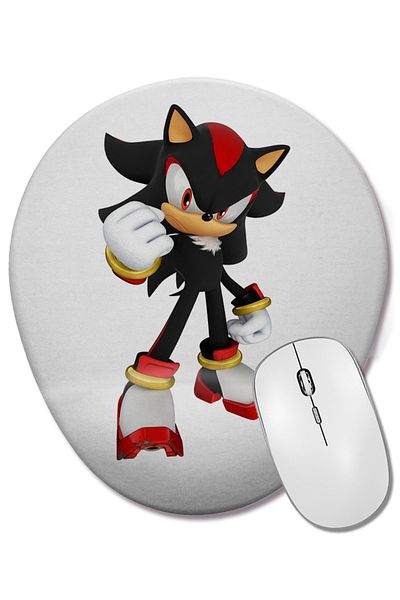 BASKI DÜNYASI Shadow the Hedgehog Sonic Wrist Supported Oval Mouse Pad