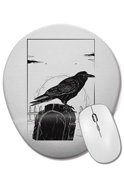 BASKI DÜNYASI Mouse Pad oval Corvo cu suport pentru încheietura mâinii