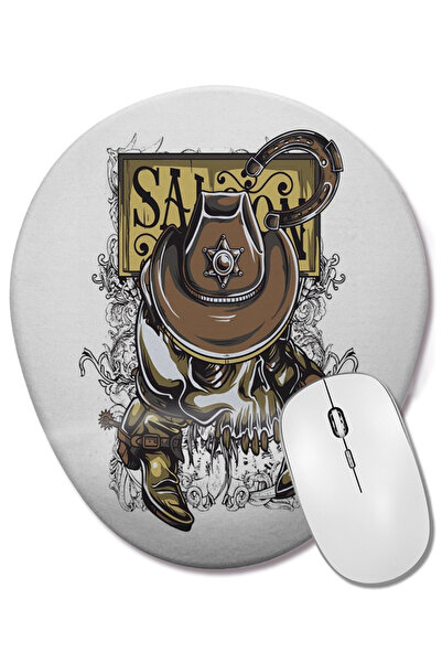 BASKI DÜNYASI Mouse Pad oval Xerife Saloon cu suport pentru încheietura mâinii