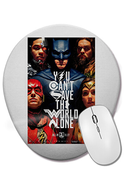 BASKI DÜNYASI Mouse Pad oval Liga da Justiça 03 cu suport pentru încheietura mâinii
