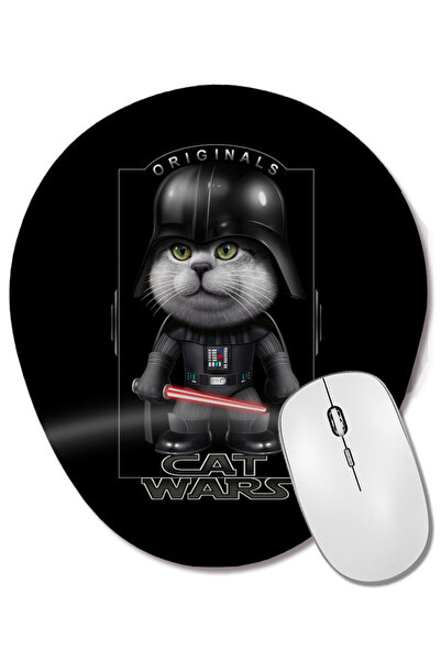 BASKI DÜNYASI Star Cat Wars 0120 Οβάλ ποντίκι με υποστήριξη καρπού