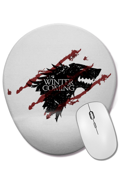 BASKI DÜNYASI Casa Stark Winter Coming Mouse Pad oval cu suport pentru închei...