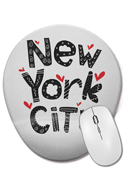 BASKI DÜNYASI Mouse Pad oval New York City cu suport pentru încheietura mâinii