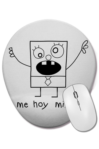 BASKI DÜNYASI Mouse Pad oval Spongebob Doodlebob cu suport pentru încheietura...