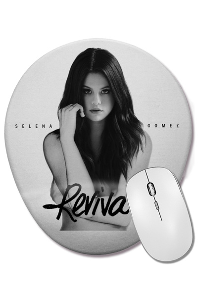 BASKI DÜNYASI Mouse Pad oval Selena Gomez cu suport pentru încheietura mâinii
