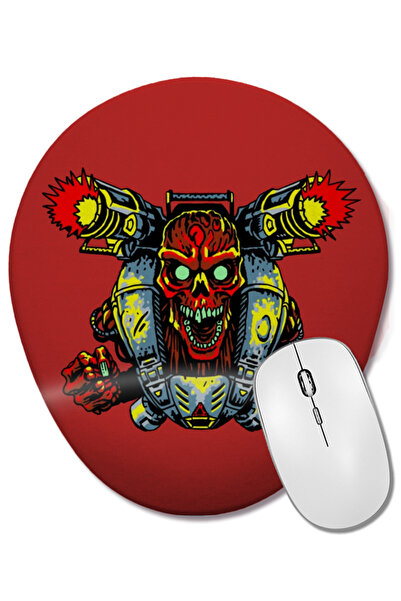BASKI DÜNYASI Doomguy Knee Deep Fists Of The Revenant Mouse Pad oval cu supor...