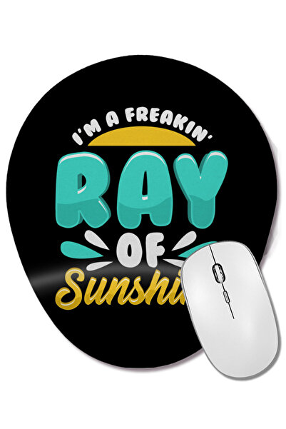 BASKI DÜNYASI Cute & Funny I'M a Freakin' Ray of Sunshine Oval Mouse Pad with Wrist Rest